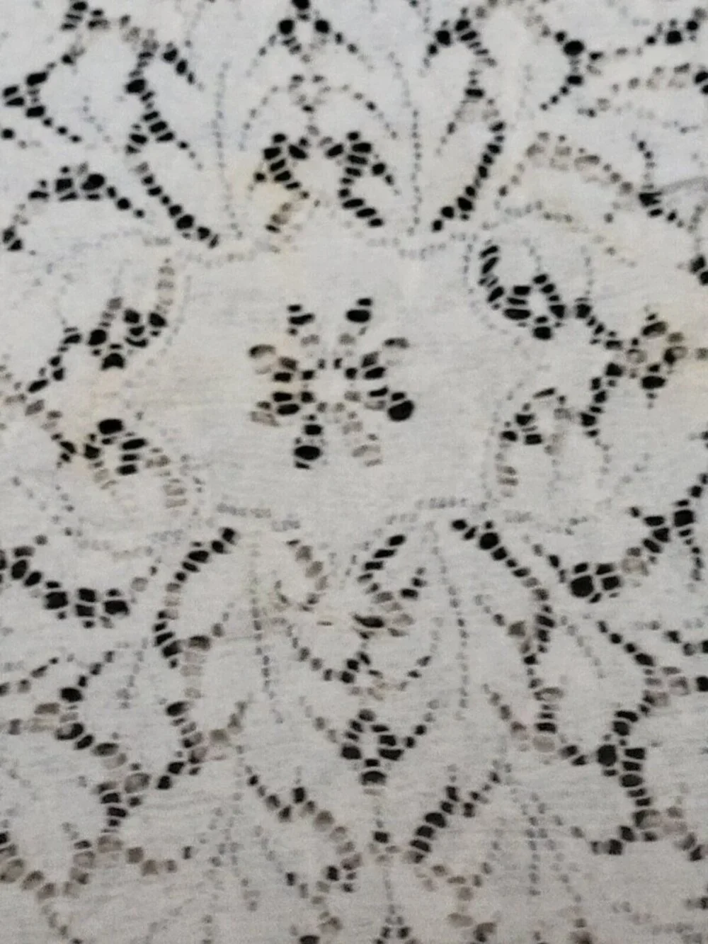 Ecru Lace TableclothPicot Edging Cottage Lacework 80x86 inch Vintage Staining